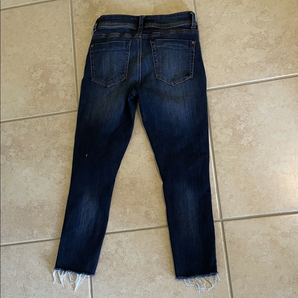 Indigo Rein Dark Blue Ankle Jeans